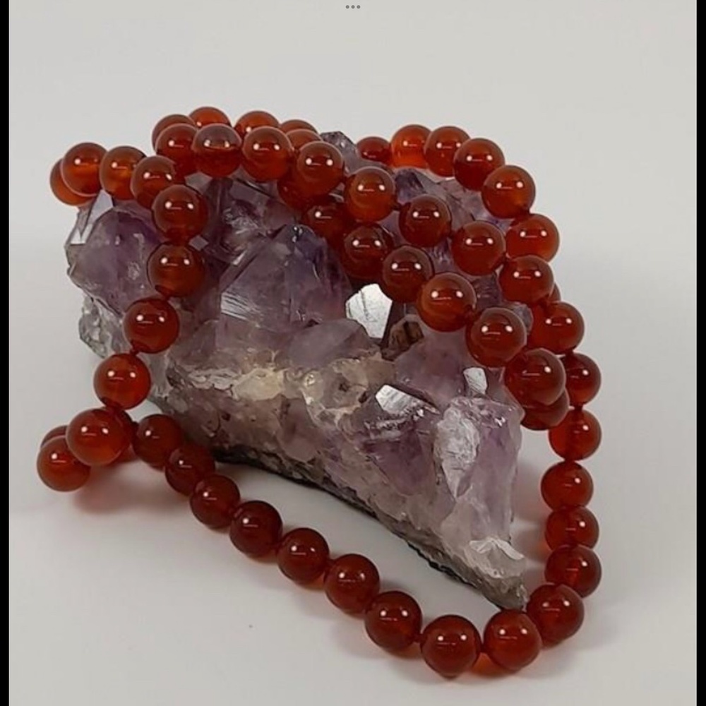 CARNELIAN BEADED NECKLACE Knotted & Well-Matched Premium Beads 27” Long … - Picture 4 of 7